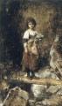 Une paysanne sur un portrait de fille de passerelle Alexei Harlamov